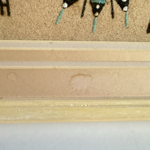 VTG Authentic Navajo Sandpainting Female Yei Signed A. J. 13.5 X 9.5" Frame READ - Picture 12 of 16